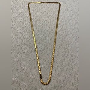 Napier/vintage gold link necklace, 28” *